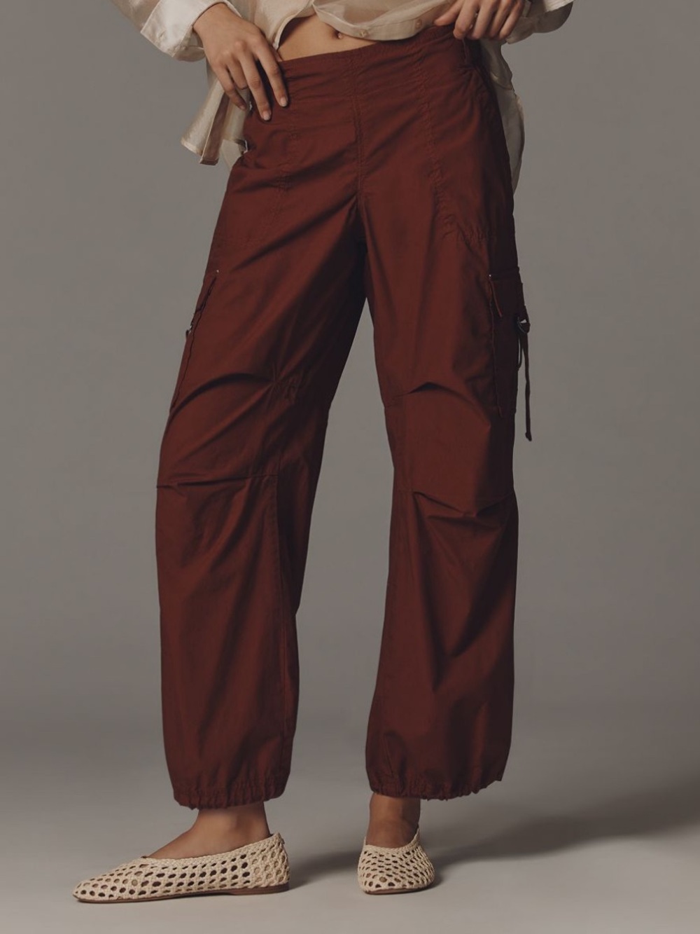 Anthropologie Women's Cargo Ankle Pants in Dark Brown